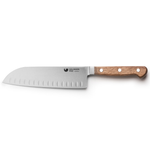 Santoku Knife Walnut Scalloped 18cm (Pro)