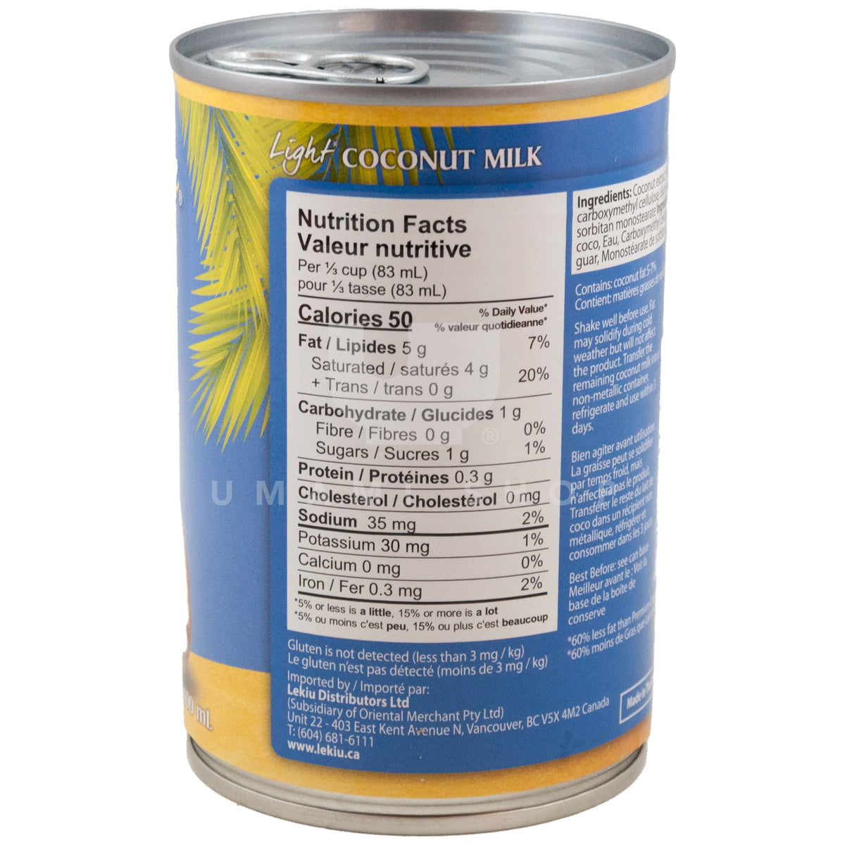 Aroy D Coconut Milk, Light - 400 ml