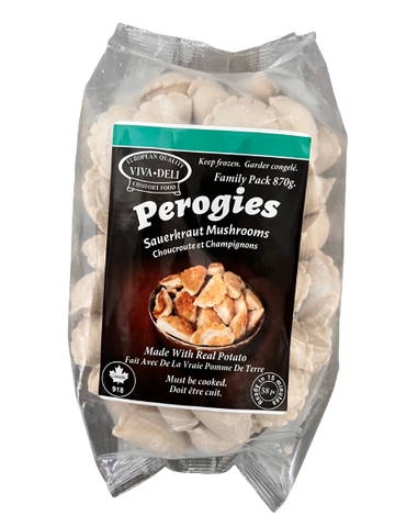 Perogies Sauerkraut & Mushrooms